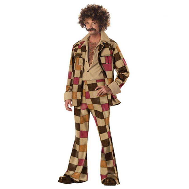 Retro 70s Disco Cosplay Costume Halloween Fancy Dress Party Hiphop Set Men Women
