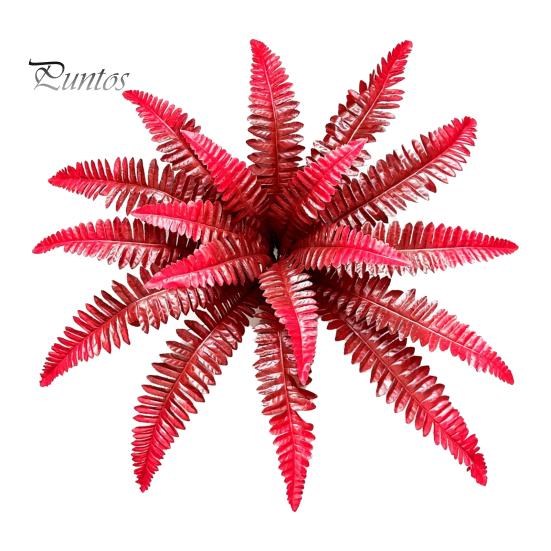 Decorative Branches for Terraces Artificial Fall Fern Plants, 18 Heads Autumn Orange Fake Persian Marine Theme Landscape Decorations Greenery Bushes,