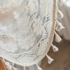 American Style Hollowed Out Beige Flower Fringe Curtain Finished Free Perforated Rod Pocket Bedroom Living Room Curtains