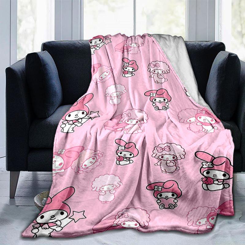 1pc My Melody and Little Twin Stars Blanket, Soft Throw for Home Decor, Gift Idea, Living Room, Travel, Camping, Car Blankets, Beach, Office Naps, Sui