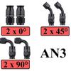 1~6M AN3 3AN Nylon Stainless Steel PTFE Brake Hose E85 Car Fuel Oil Turbo Cooler Line Pipe Tube + Swivel Hose End Fittings Set