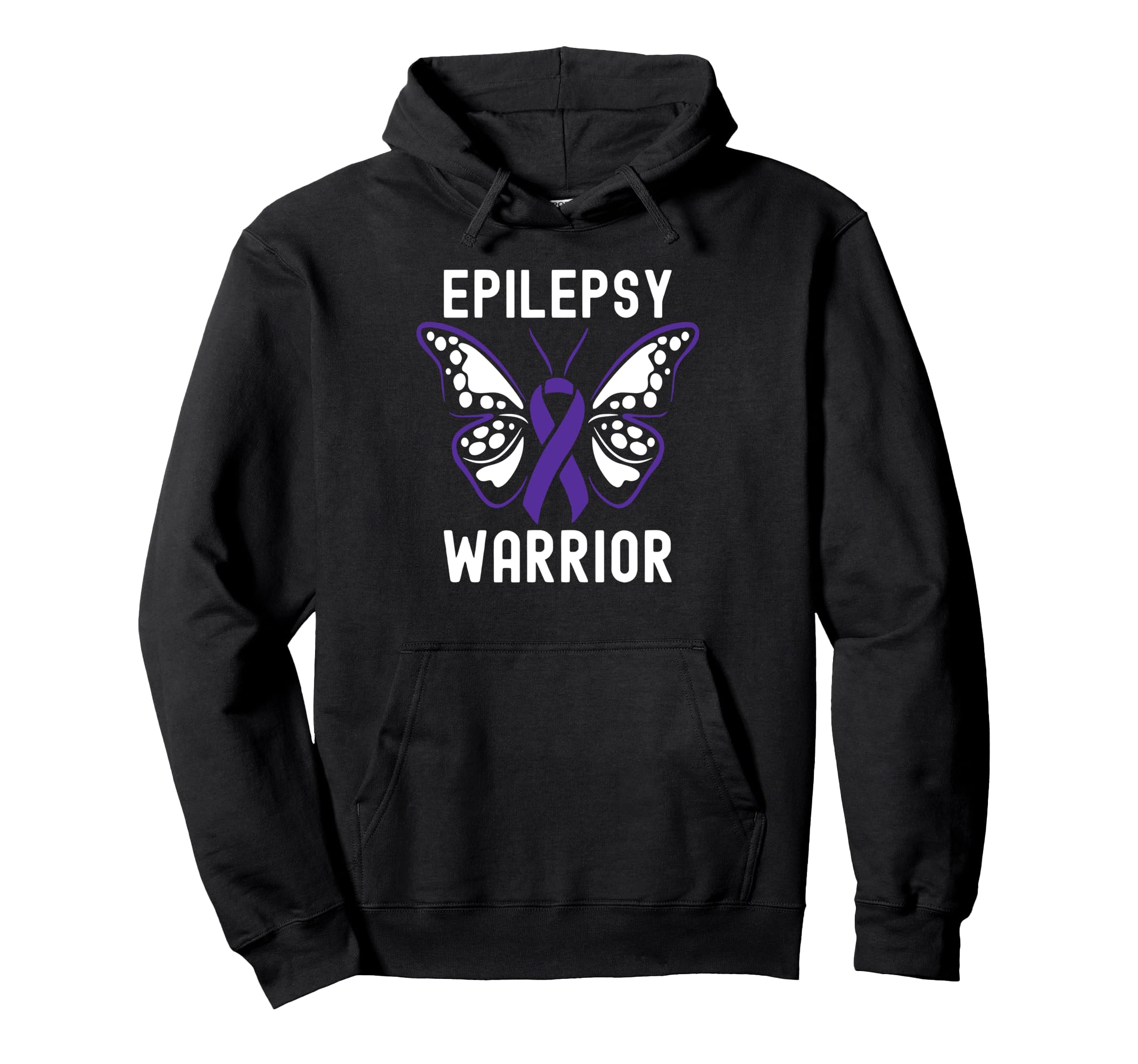 

Epilepsy Warrior Butterfly Ribbon Design Hoodie чёрный