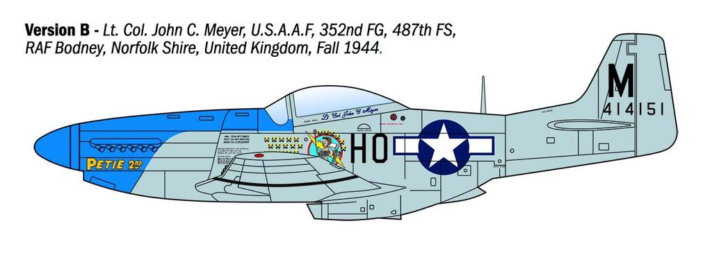 Italeri 1/72 WWII American P-51D Mustang Ace Plastic Model Kit IT1484 (Airplane)