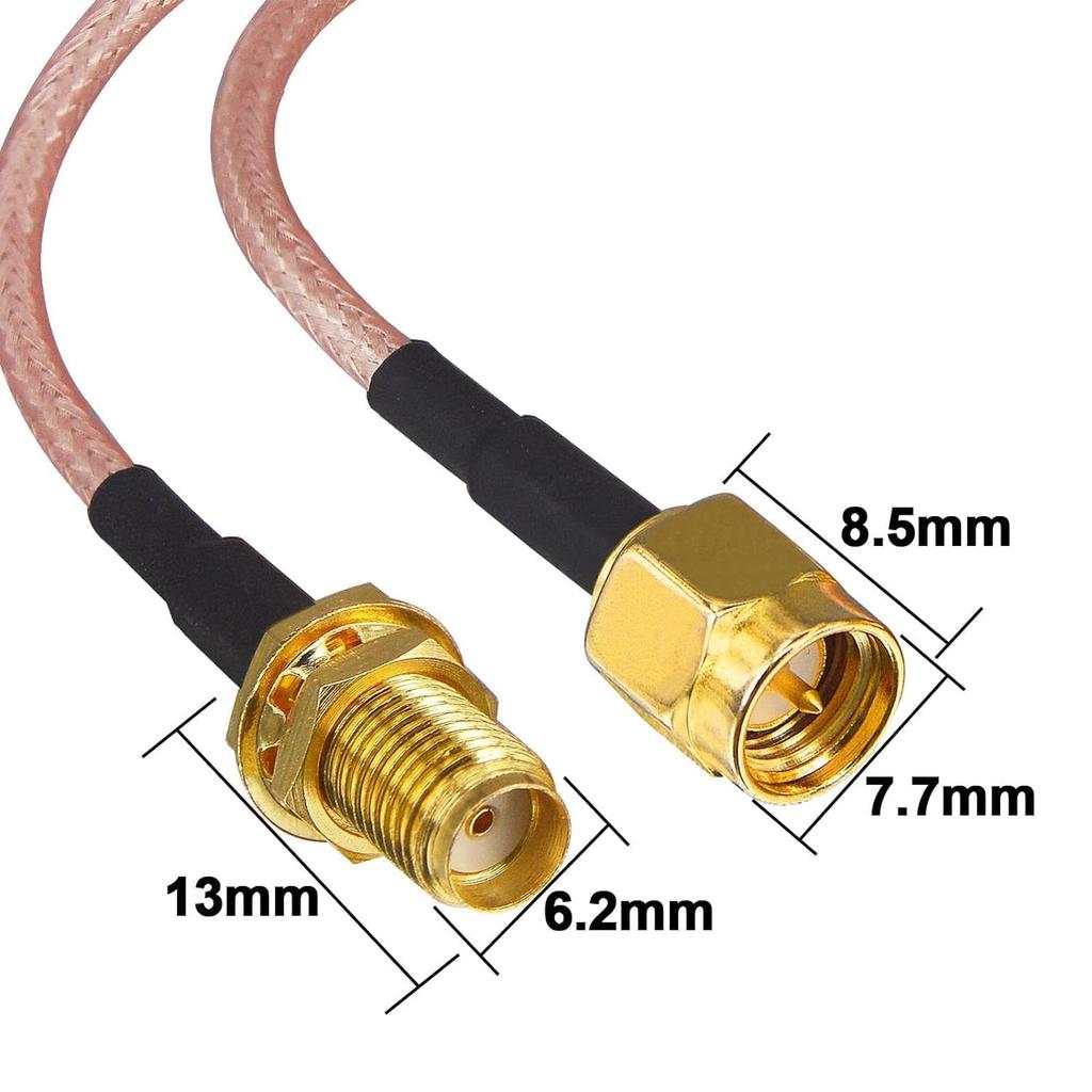 BOOBRIE 1 Meter SMA Female to Male Coaxial Cable, RG316, SMA Female to SMA