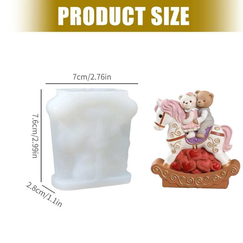 Versatile Bear Rocking Horse Silicone Mold For Baking Candy Making And Creative Crafts Microwave Safe Dessert Mold
