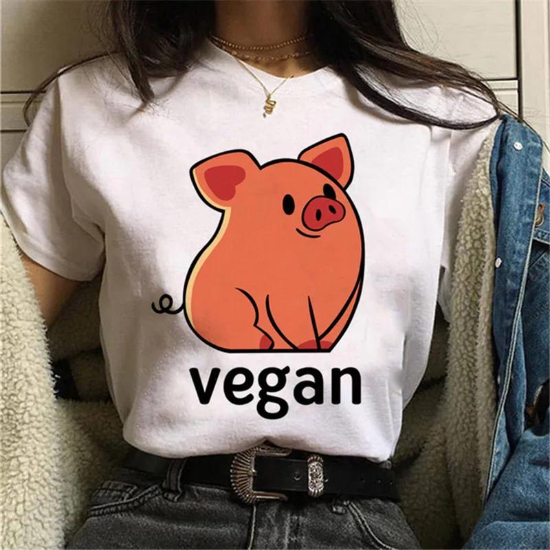 Maycaur Avocado Vegan Women T Shirt Harajuku Ulzzang Kawaii Cartoon Tshirt 90s Graphic Female Short Sleeve Tshirt Summer Clothe