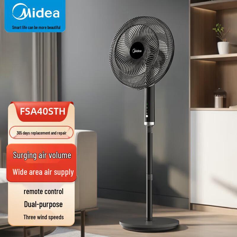 Midea 7-Blade Remote Control Pedestal Fan CN plug (adapter included)