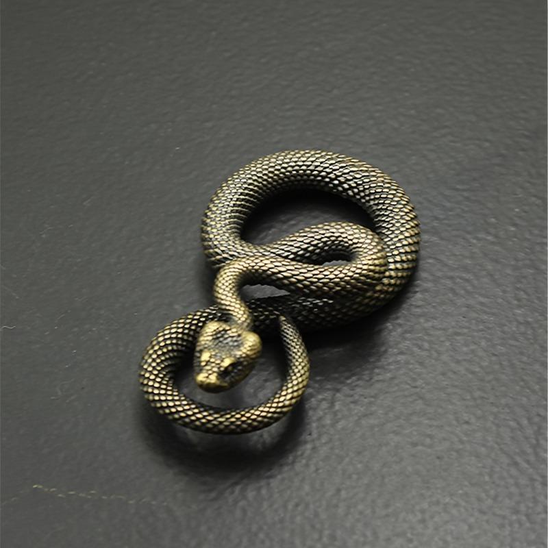 

3pcs Antique Brass Snake Tea Pet Ornament Small Copper Desk Decor Chinese Brass Craft Decoration