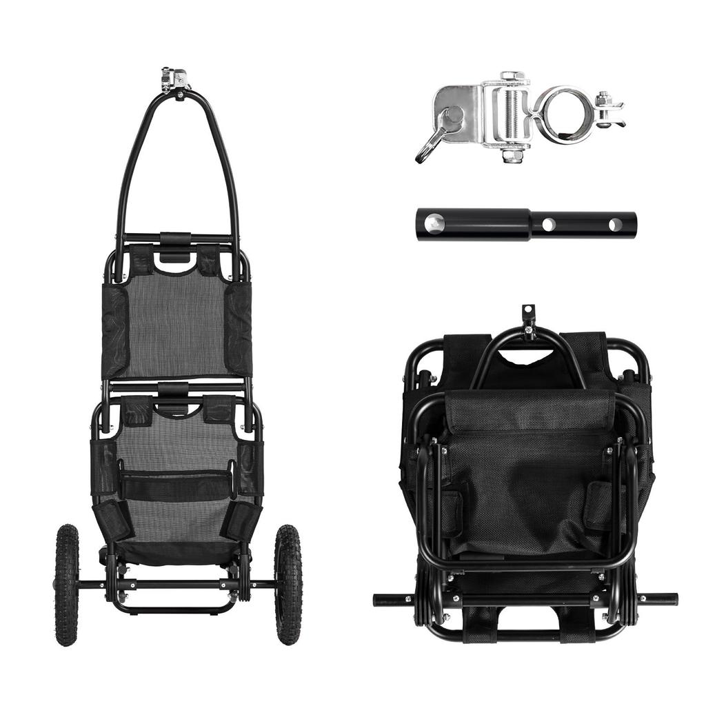 Robuster faltbarer Strandwagen mit Sitzlehne, All-Terrain-Rädern, tragbarer Outdoor-Wagen für Camping, Anglerausrüstung Transport