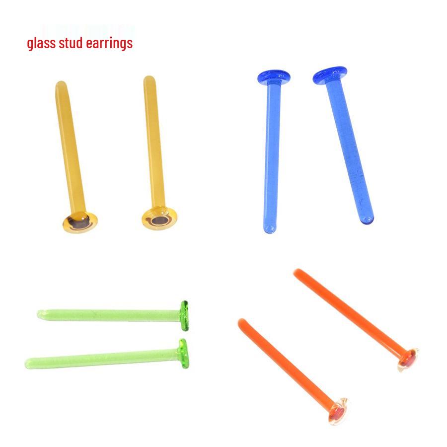 Lead-Free Multicolor Glass Earrings for Cartilage & Nose, 0.8-1.6mm Diameter, 7-11mm Length