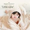 Super Soft Hooded Children's Coral Fleece Bath Towel Poncho - Thick, Absorbent, and Quick-Drying Baby Bathrobe