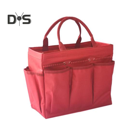 

Сумка для хранения садового инвентаря с эргономичной ручкой, большой вместимостью, множеством карманов, водонепроницаемый, универсальный органайзер для хранения красный