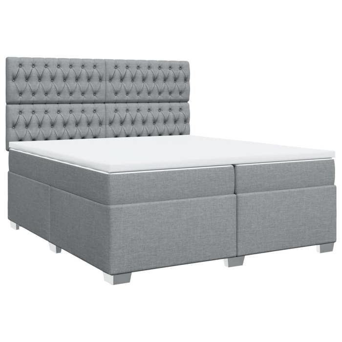 Maison Exclusive - Sommier à lattes de lit avec matelas Gris clair 200x200cm Tissu