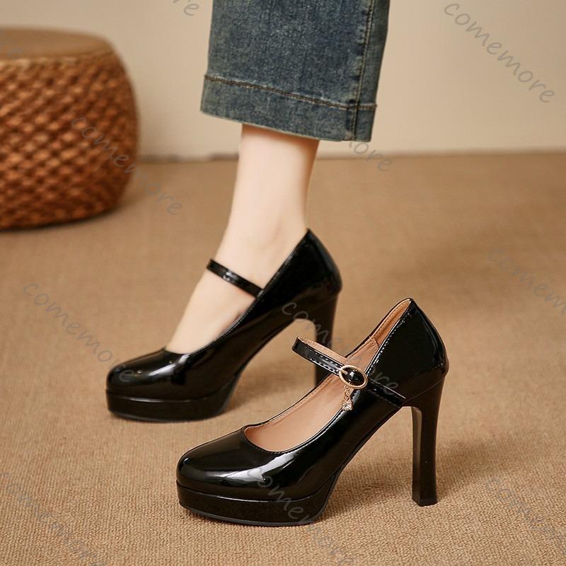 Fashion Comemore Elegant Women High Heel Shoes Spring Autumn Fashion Platform Pumps Single Shoes Solid Color Party Dress Heels Women