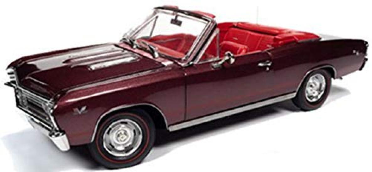 

American Muscle AMM1244 1/18 scale 1967 Chevy Chevelle SS 396 Convertible Madeira Maroon diecast model car