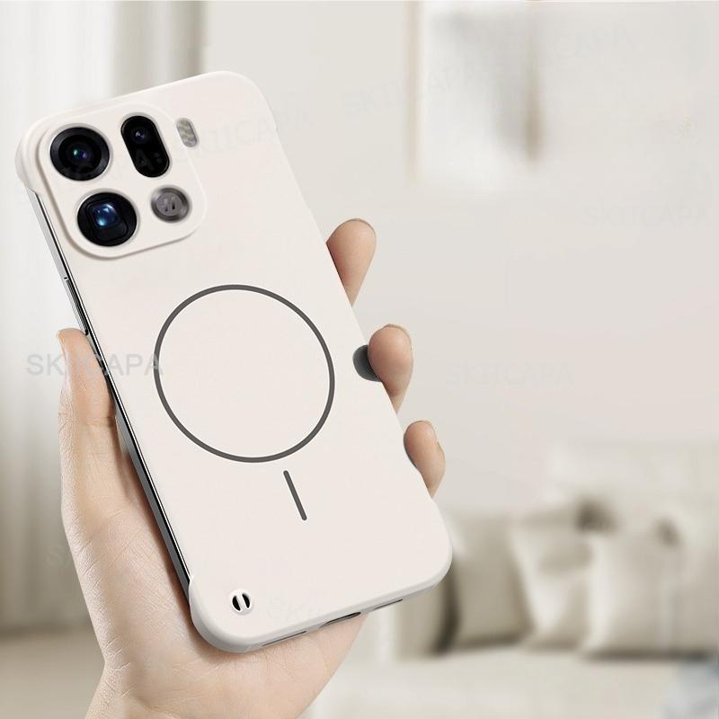 For Magsafe Bezel-less Phone Case for OPPO Find X9 Pro Ultra Thin Frameless Hard PC Magnetic Cover for OPPO Find X9Pro Funda