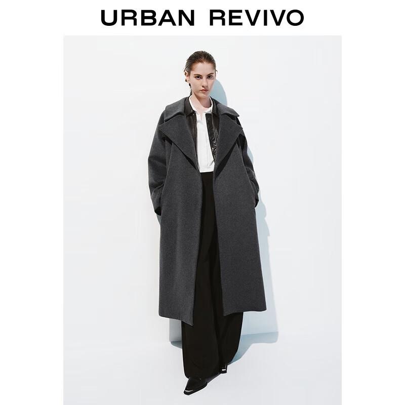 UR Women's Fall 2025 Elegant Sheepskin Belted Long Coat