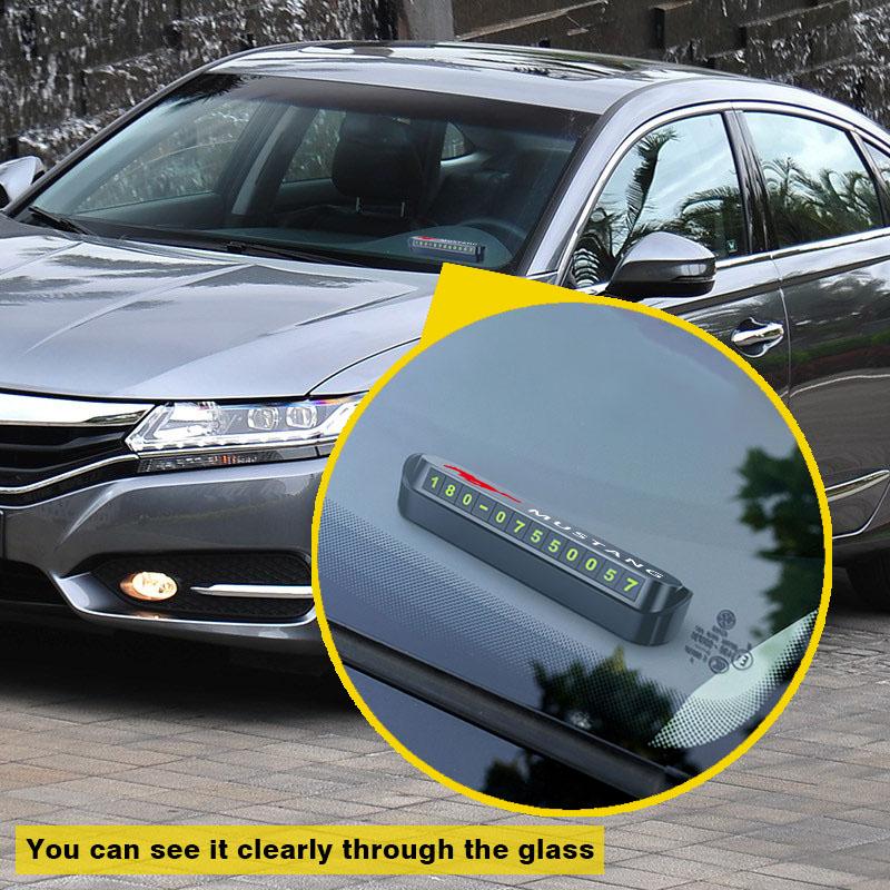 1Pcs Car Temporary Parking Card Sticker Phone Number Card Plate For Ford Mustang F10 Zapatillas Miniatura Gt Shelby 2005 2015 Mujer 2012 Kuga