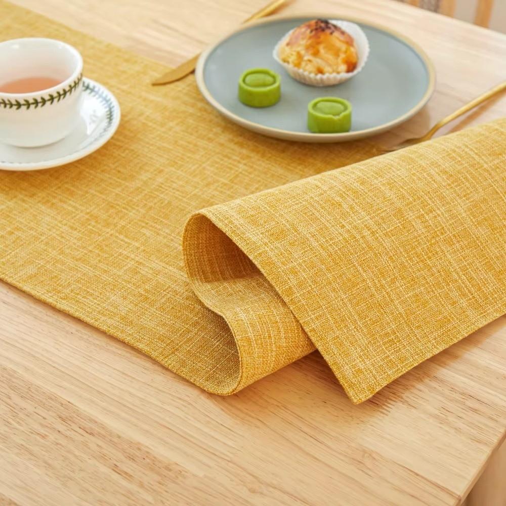 Linen Table Cloth Solid Color Dining Tables Decor Simple Table Runner