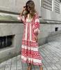 Plus Size Women's Loose Bohemian Lantern Sleeve Dress