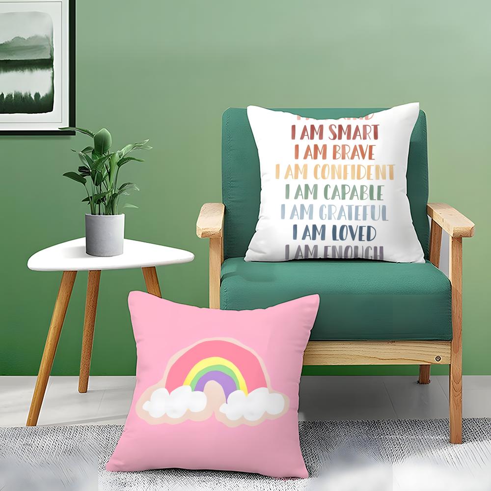 Cartoon Rainbow For Childrens Sleep Companion Pillow Case Pattern Printed Pillowcase For Living Room Sofa Cushion Cover