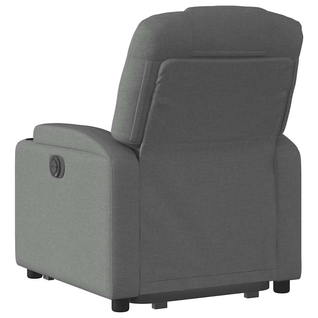 Electric Recliner Chair with Rising Function Dark Grey Fabric