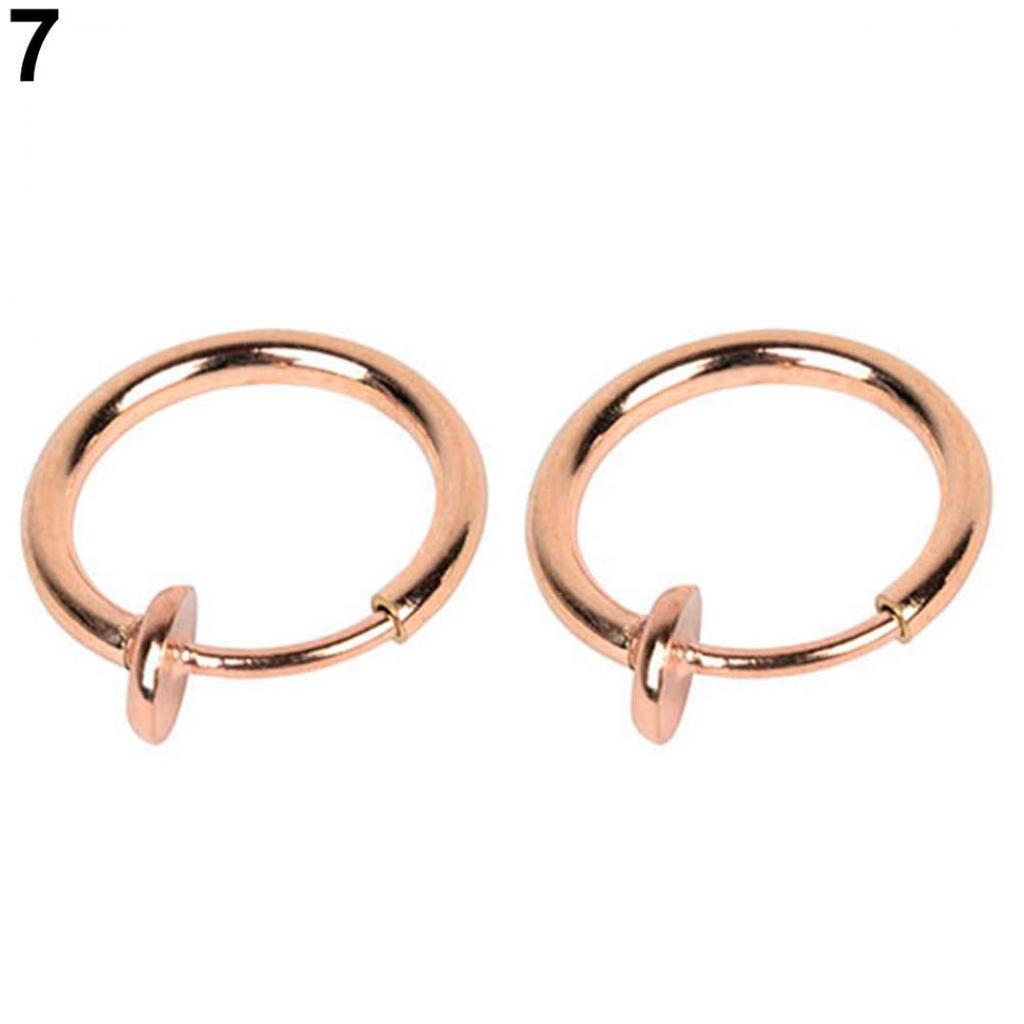 Spring Nose Septum Ring Earrings Two False Clips Non-Perforated Jewelry For Men And Women