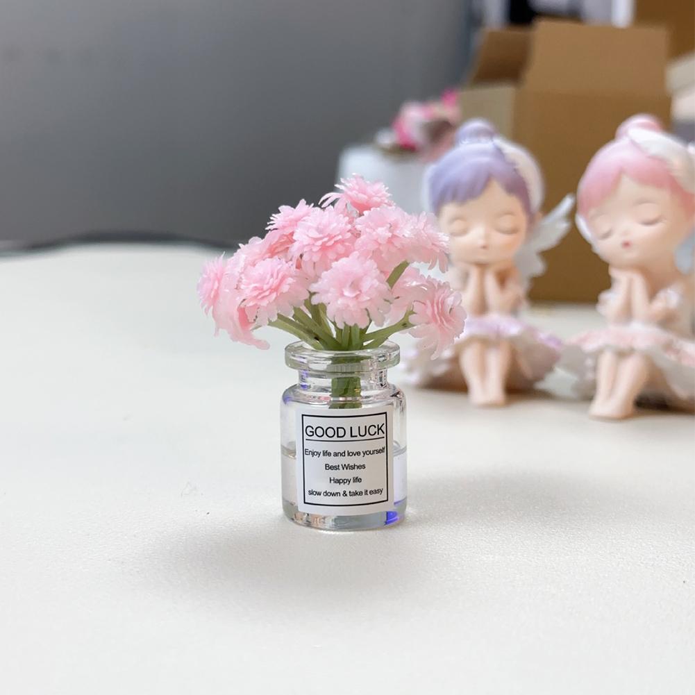 Mini-Auto-Dekoration, Ornamente, Babysbreath, Jasmin-Vase, Glasvase, Mikro-Landschaft, Kaninchen, Auto-Innendekoration, Konsole