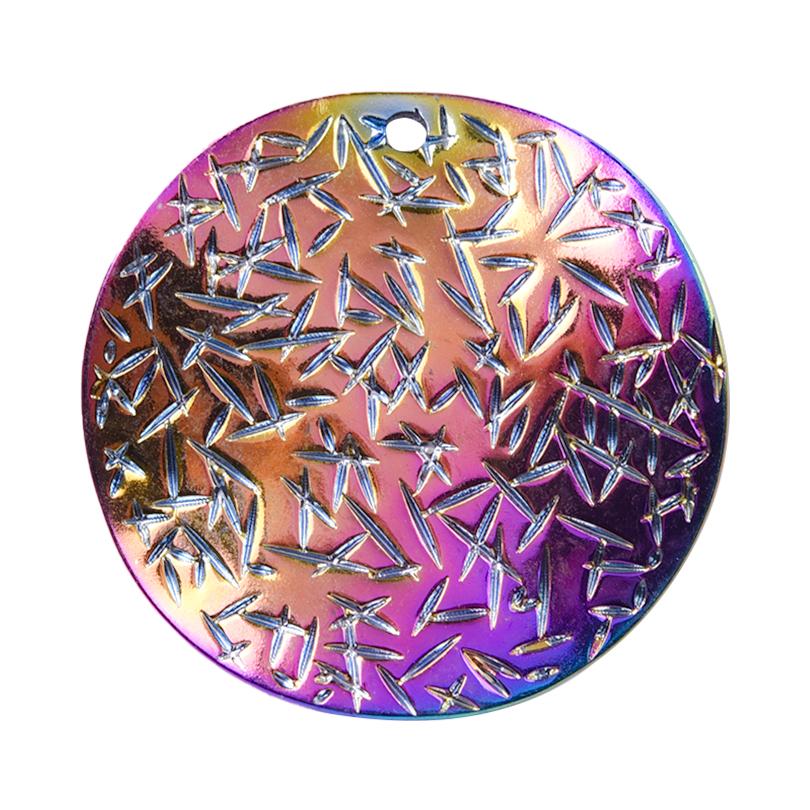 Personality Rainbow Irregular Round Heart Oval Stainless Steel Charm For Jewelry Making Bulk Supplies DIY Simple Earring Pendant