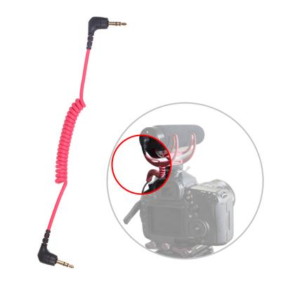 Cavo Microfonico a Spirale Maschio TRS 3,5 mm a Maschio Linea di Connessione ad Angolo Retto Microfoni Telefono Adattatori per Fotocamera Cavo per Rode SC2