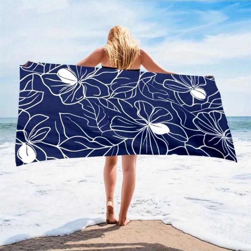 

1pc Luxurious Oversized Quick-Dry Microfiber Beach Scarf with Vibrant Floral Design - Lightweight, Absorbent,Versatile Towel for W30*H60(CM)
