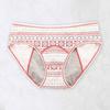 Women Panties Geometric Print High Waist Seamless Elastic Period High Absorbency Prevents Leakage Briefs Menstrual Underpants Daily Wear Sleep