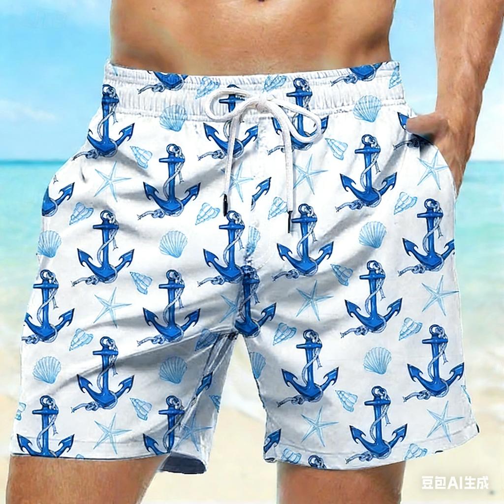 Men's 3D Printed Casual Shorts Quick Dry Stretch Fabric Loose Fit Beach Shorts Plus Size Summer Short Pants