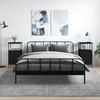 Bedside Table - Maison Exclusive - Black - 2 Pieces - Engineered Wood & Iron Frame