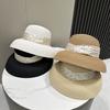 Elegant Polka Dot Ribbon Round Bucket Hat for Women Summer Sun Protection Fashion Outdoor Grass Sun Hat