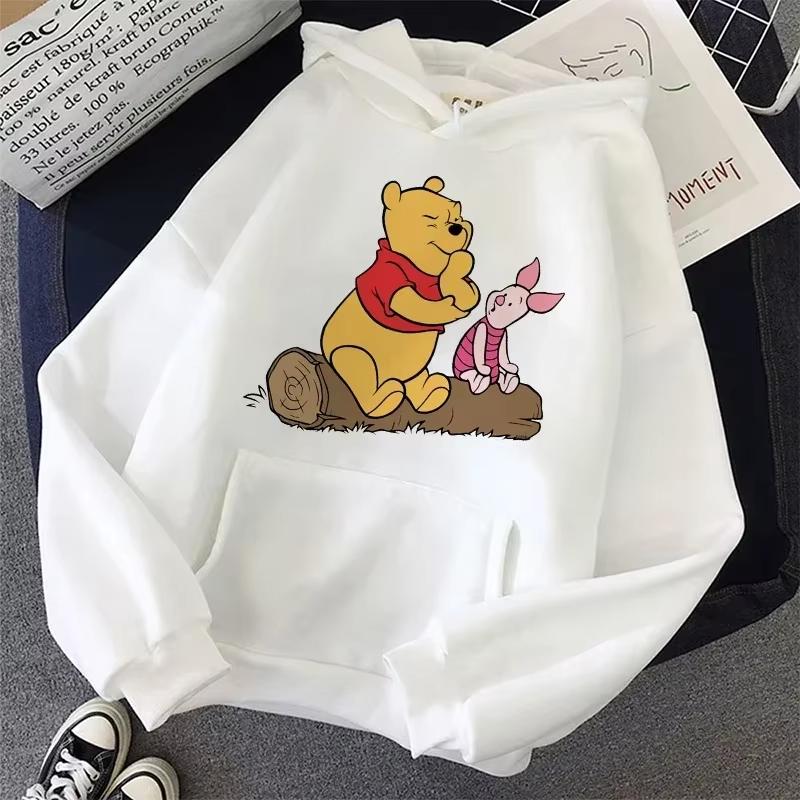 Disney Winnie The Pooh Anime Printed Hoodie Autumn Women's Long Sleeve Harajuku Top Y2k Men's Sweatshirt Streetwear Pullover