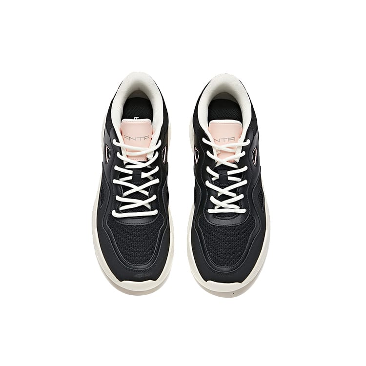ANTA Chunky Sneakers Women's Low Top Black/Baby Pink/Ivory White 122018880-2
