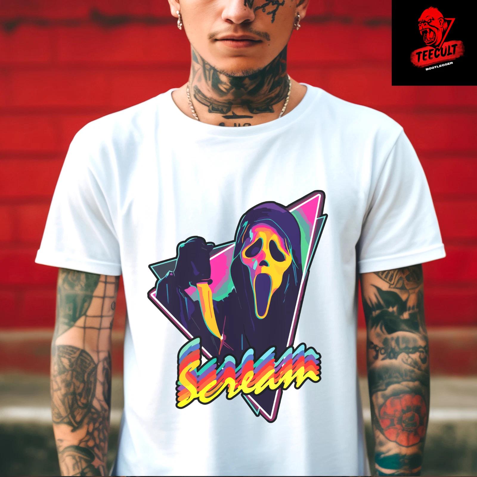 Men s and Women s T-shirts Ghostface Scream Horror Movie Character Halloween Unisex S