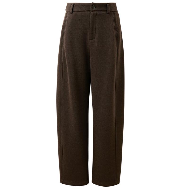 Sancai Women's Winter Fleece-Lined High-Waist Straight-Leg Pants