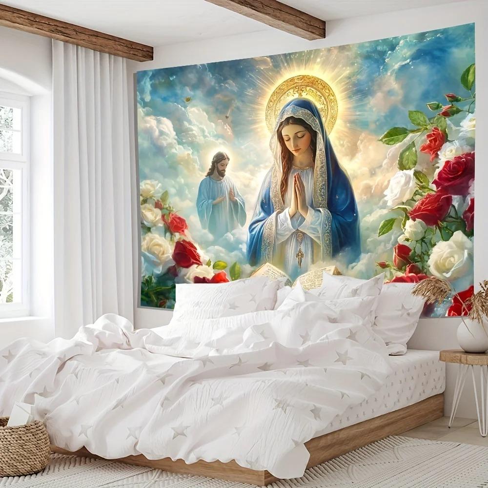 The Assumption Of The Holy Virgin Mary Mary Tapestry Is Used For Spiritual And Inspiring Home Decoration Wall Art