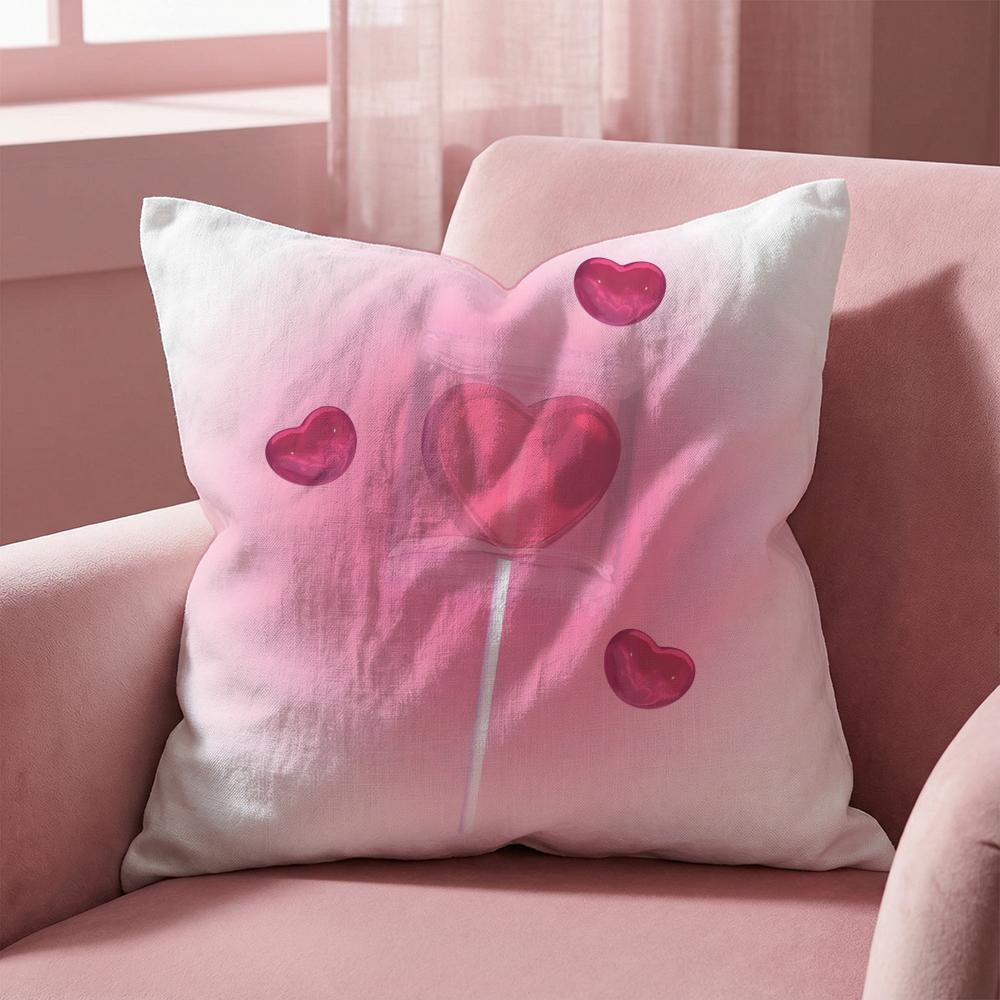 Pink candy Cushion Cover Multi-Scene Pillow Cover for Home & Car - Reversible, Soft & Durable for Daily Use