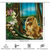 Magical Fairy Garden Decor Shower Curtain Fantasy Landscape With Dog Print Wall Hanging For Bathroom