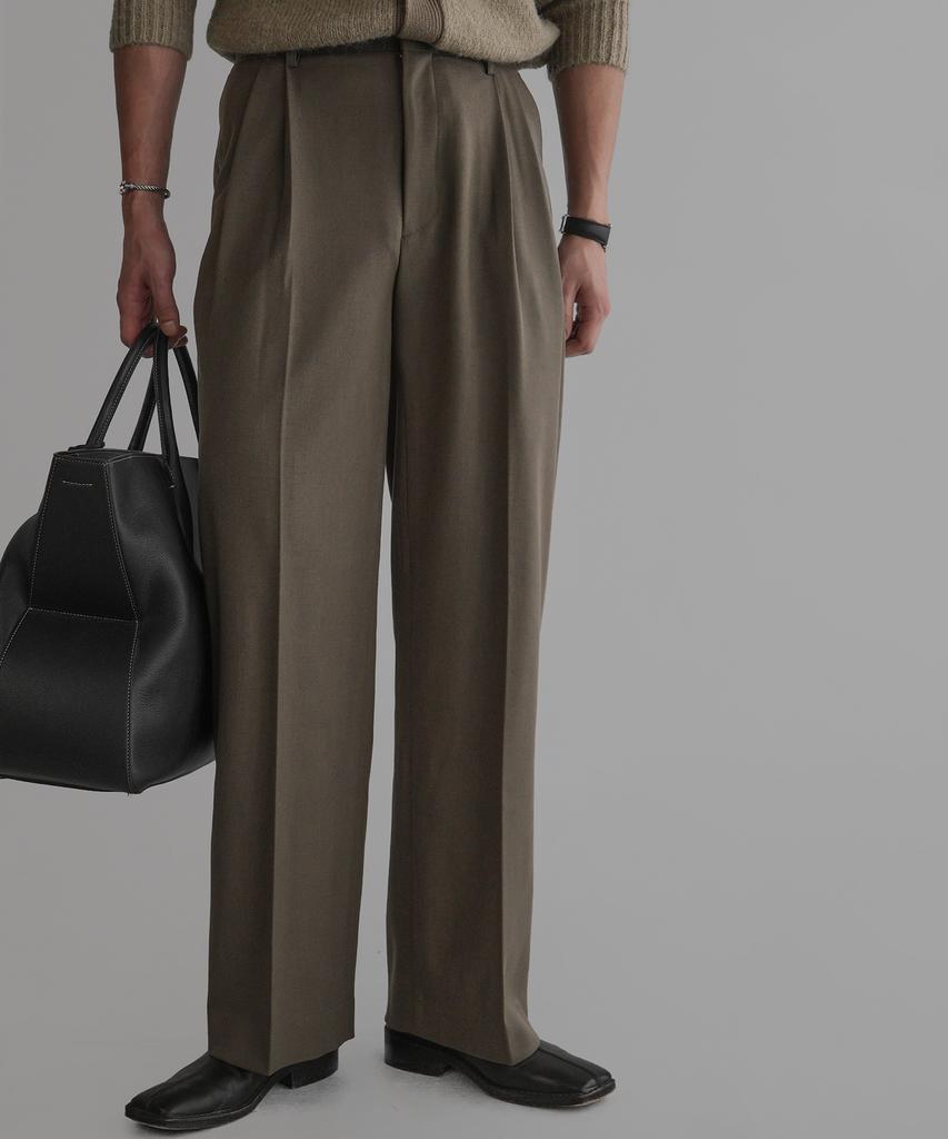 Baulopeulodeogteu Wool Tr Wide Slacks [Mocha Beige]