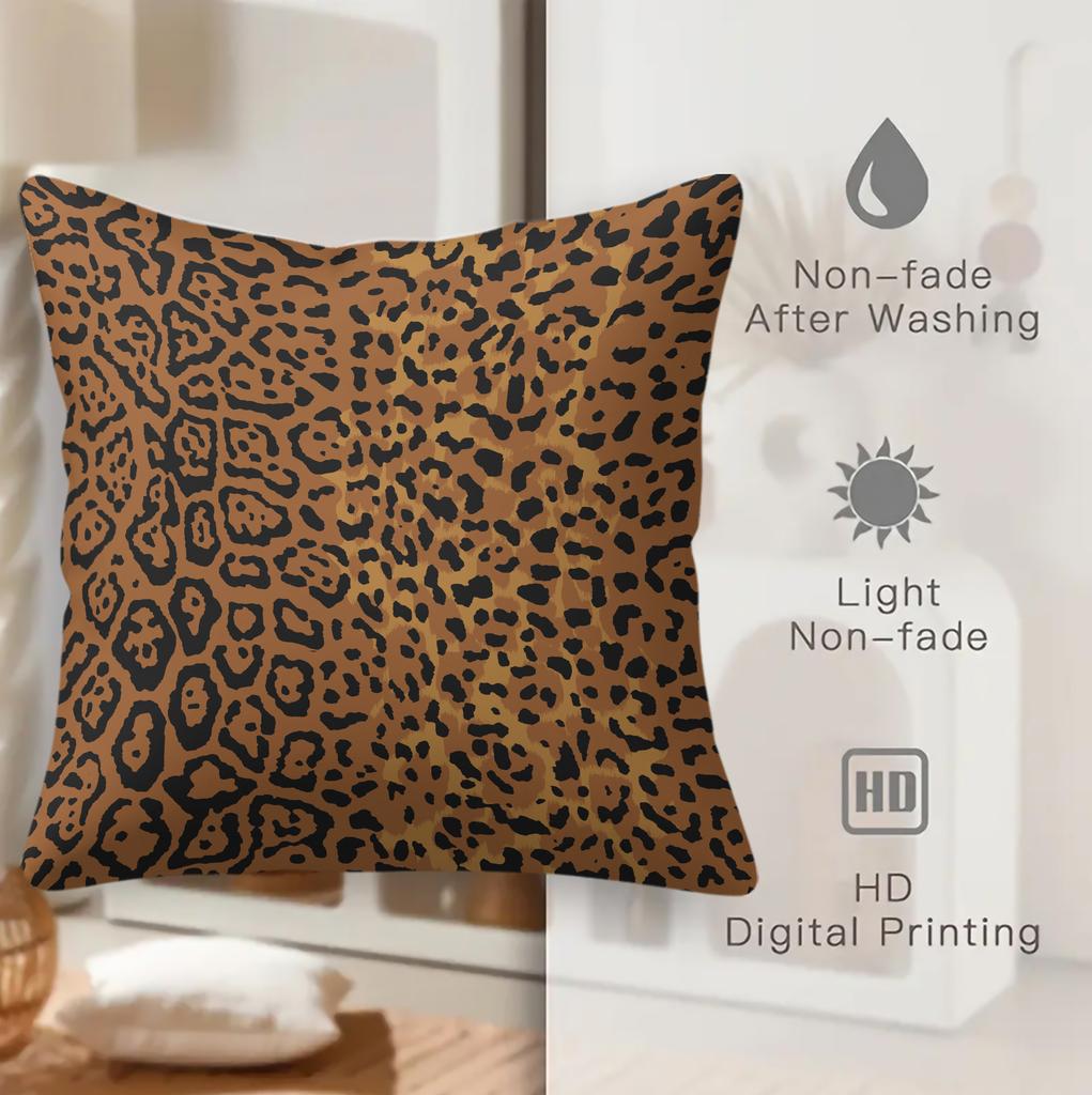 Throw Pillow 18.18 Inch Leopard Print, Cushion Accent Pillow Includes Pillow Core For Sofa Room Decor