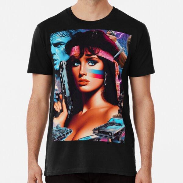 80s Retrowave Action Woman T-Shirt S-5XL Best T-Shirt