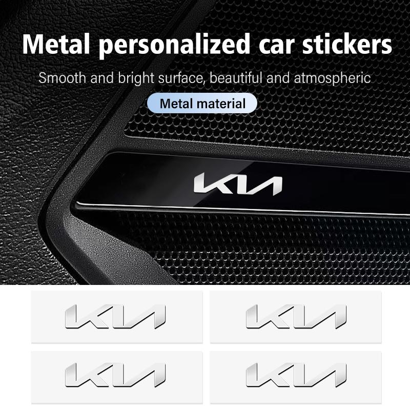 AANV1 2/4/8PCS Metal Car Interior Decoration Sticker Badge Decal Accessories For KIA Cerato Soul Venga Forte Spectra Sedona Niro