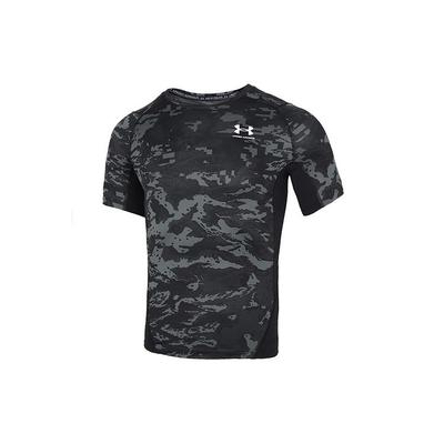 Logo Printed Round Neck Short Sleeve T-Shirt Men Tops Black-Camouflage 1361519-001