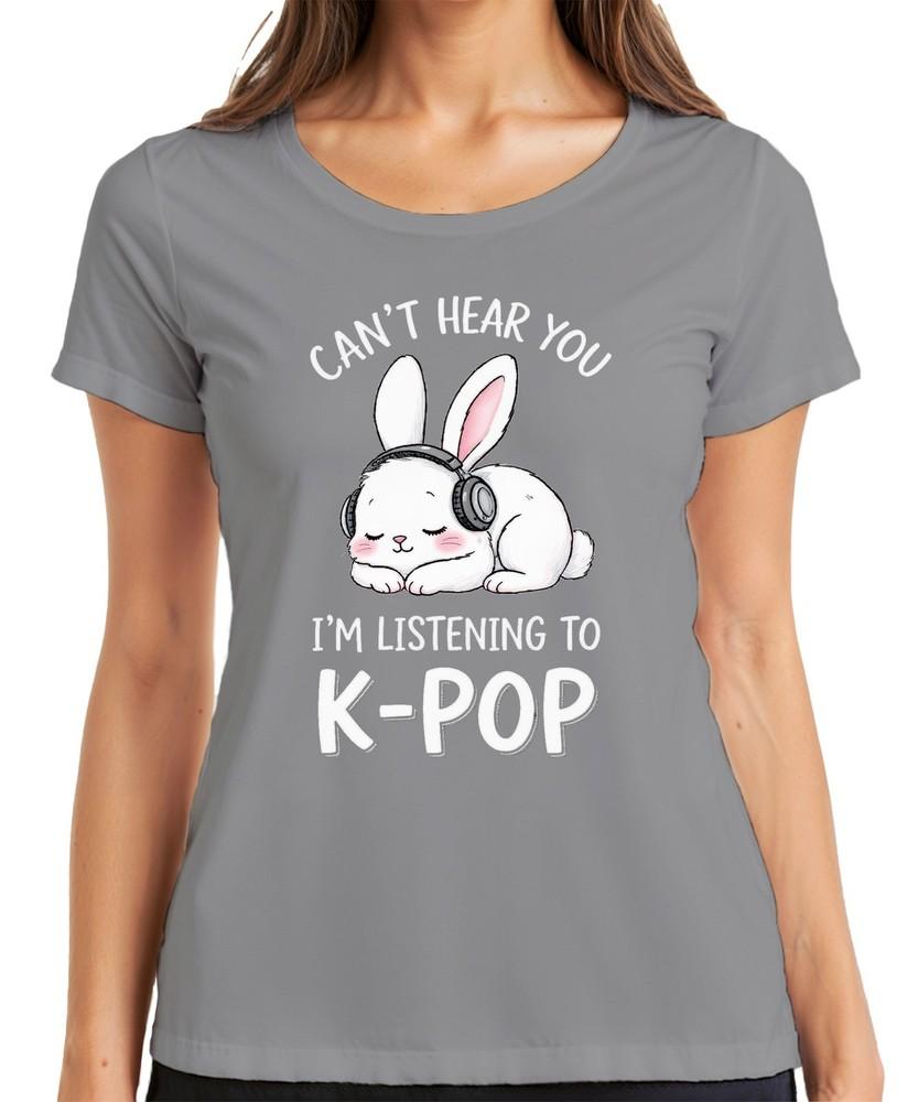Im Listening To KPop Bunny Headphones Kawaii Korea Fan Gift Unisexs TShirt
