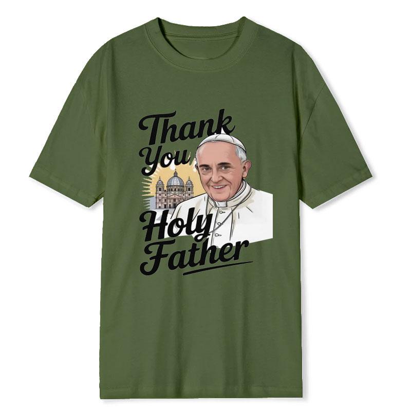 Camisetas Pope Francis T Shirt Thank You Holy Father 100% Cotton Short Sleeve Tee Catholic Church God Bless Unisex Graphic Shirt S разноцветный