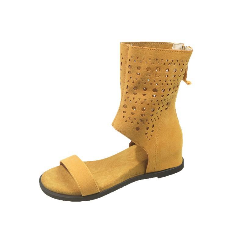 British Style Versatile Maillard Boots 2025 Summer New Popular Hollow Breathable Flat Bottom Hole Cool Boots Short Boots